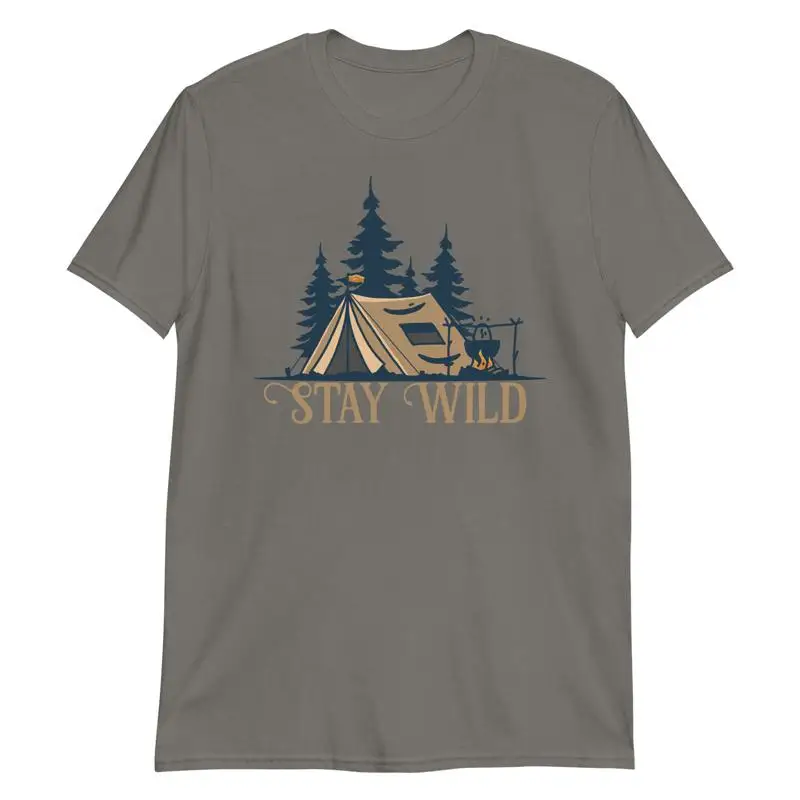 Outdoor Adventure Backpack - Stay Wild T Shirt Hiking Travel